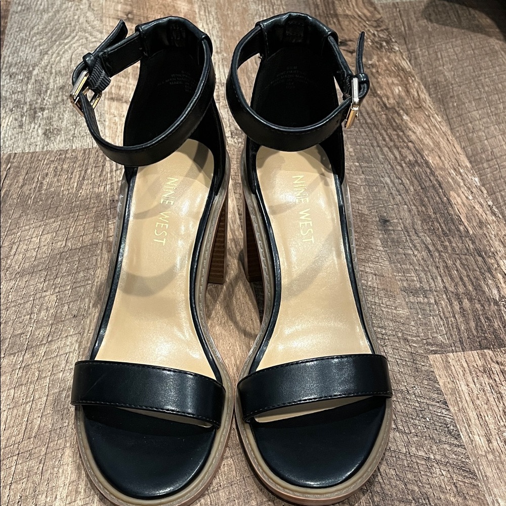 Nine West Black Ankle Strap Heels